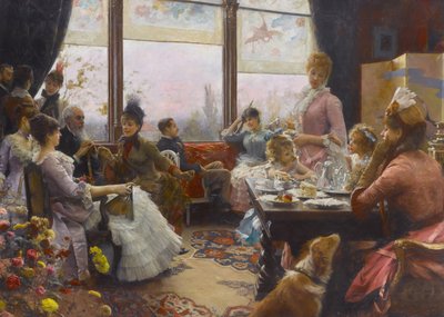 Öt óra tea, 1883-1884. alkotó: Julius Stewart