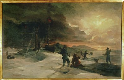 Két osztrák tiszt, Julius von Payer és Karl Weyprecht ... (festmény, vászon) alkotó: Julius Von Payer