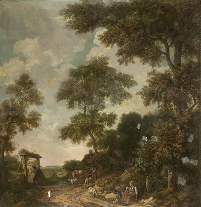 Tapéta festmény egy holland tájról földúttal alkotó: Jurriaan Andriessen (attributed to)