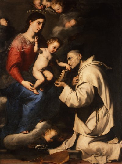 Mária a gyermekkel és Szent Brúnóval alkotó: Jusepe de Ribera