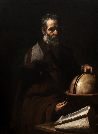 Filozófus földgömbbel (Anaxagorasz?) alkotó: Jusepe de Ribera
