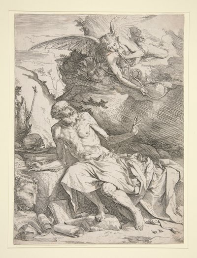 Szent Jeromos az angyallal alkotó: Jusepe de Ribera