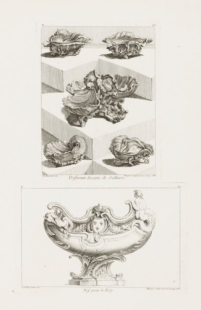 Differents Desseins de Sallieres (Sós tálak különböző mintái), 63. kép az Oeuvre de Juste-Aurele kötetben. alkotó: Juste Aurèle Meissonnier