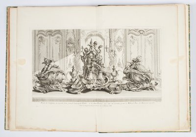 Projekt egy ezüst szoborhoz egy nagy asztal közepéről és a két terrineről... Millord Kinston (sic) számára kivitelezve 1735-ben (Kingstoni herceg 1735-ben a középső asztal és két türeén terve) 115. tábla Just-Aurele Meissonnier munkáiban alkotó: Juste Aurèle Meissonnier