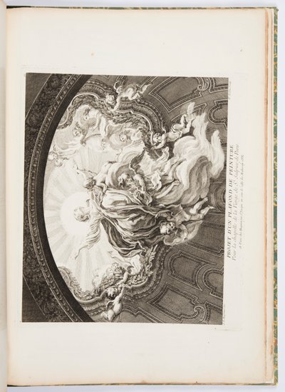 Festett mennyezeti terv a Párizsi Szent Sulpice Szűzanya kápolnájához, 105. tábla, Oeuvres de Juste-Aurèle Meissonnier (Just-Aurèle Meissonnier művei) alkotó: Juste Aurèle Meissonnier