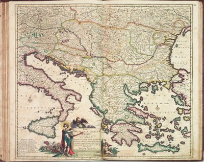 Justus Danckers atlasza: Magyarország és Görögország, 1688 körül (színes metszet) alkotó: Justus Danckertsz