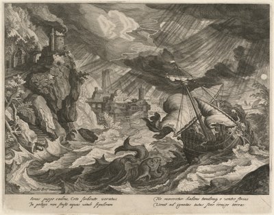 Jonah a viharos tengerbe vetve alkotó: Justus Sadeler after Paul Bril