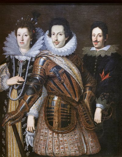 II. Medici Cosimo feleségével, az osztrák Mária Magdolnával és fiával, II. Ferdinánddal alkotó: Justus Suttermans