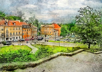 Kilátás a történelmi városi parkra alkotó: Justyna Jaszke