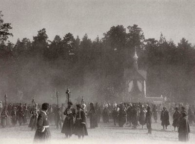 Húsvéti körmenet, Sarov-kolostor, Oroszország, 1903 alkotó: K. von Hahn