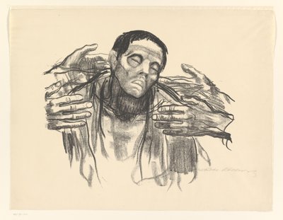 Férfi és négy kéz Fél Oroszország (eredeti cím) alkotó: Käthe Kollwitz (signed by artist)