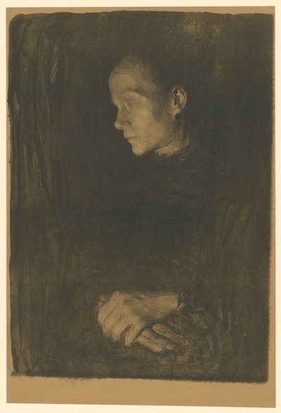 Munkásasszony balra néző profilban (Végleges változat, 1. állapot) alkotó: Käthe Kollwitz