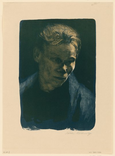 Kék kendős munkásnő mellképe (1. állapot) alkotó: Käthe Kollwitz