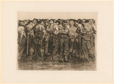 A foglyok („Parasztháború”, 7. lap, ötödik állapot) alkotó: Käthe Kollwitz