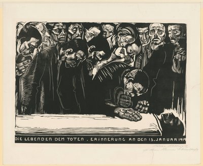 Karl Liebknecht emléklapja (3. és végleges változat, 6. állapot) alkotó: Käthe Kollwitz