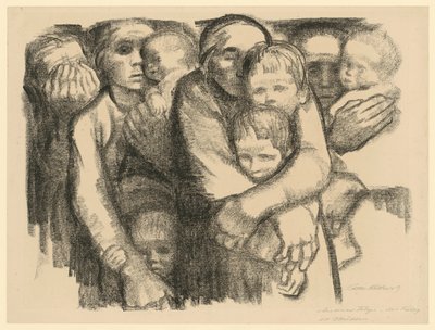 Anyák (A „Háború” 6. lapjának elvetett 2. változata, 1. állapot) alkotó: Käthe Kollwitz