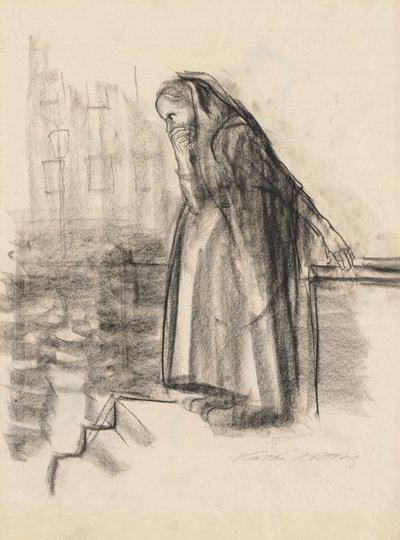Öngyilkosságot fontolgató terhes nő (recto) alkotó: Käthe Kollwitz