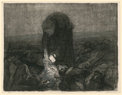 Csatatér (6. lap a „Bauernkrieg” című műből, 2. változat) alkotó: Käthe Kollwitz