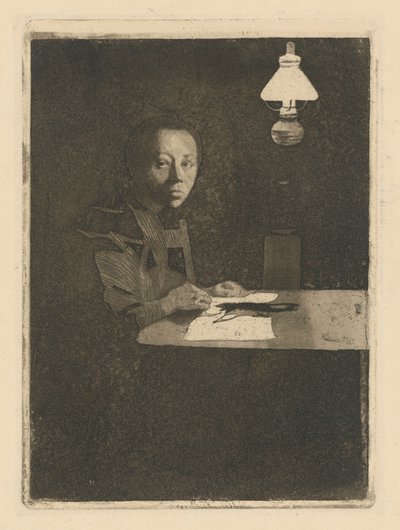 Önarckép az asztalnál (Végleges változat, 3. állapot) alkotó: Käthe Kollwitz
