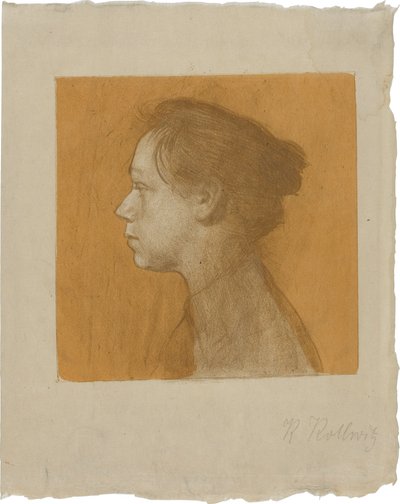 Önarckép balra néző profilban alkotó: Käthe Kollwitz