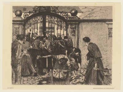 Az „Egy takácsfelkelés” ciklus 5. lapja alkotó: Käthe Kollwitz