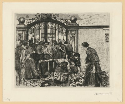 Vihar („Takácsfelkelés”, 5. lap, 5. állapot) alkotó: Käthe Kollwitz