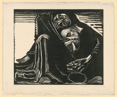 Halál nővel az ölében (3. és végleges változat, 7. állapot) alkotó: Käthe Kollwitz