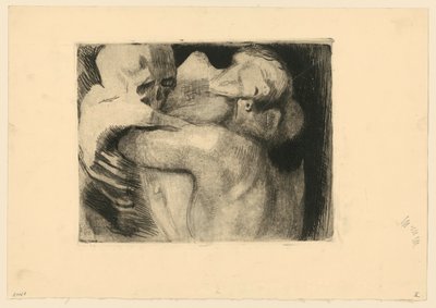 Halál és asszony küzdelme a gyermekért (2. állapot) alkotó: Käthe Kollwitz