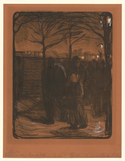 Külváros (első állapot) alkotó: Käthe Kollwitz