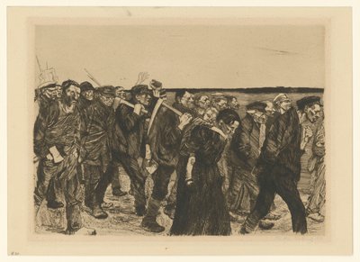 Takácsmenet (4. lap a „Takácsfelkelés” című sorozatból, 2. állapot) alkotó: Käthe Kollwitz