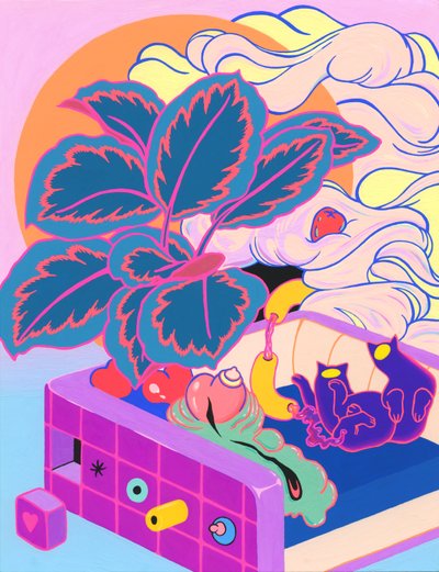 Two Bodies Orbit, 2019 (akril papíron) alkotó: Kam Tsz