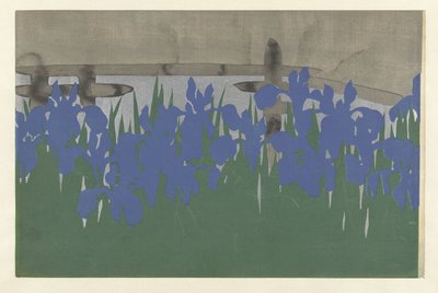 Íriszek, 1909 (fanyomat) alkotó: Kamisaka Sekka