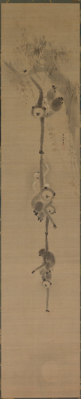 A Hold felé nyúló majmok alkotó: Kanō Tan’yū