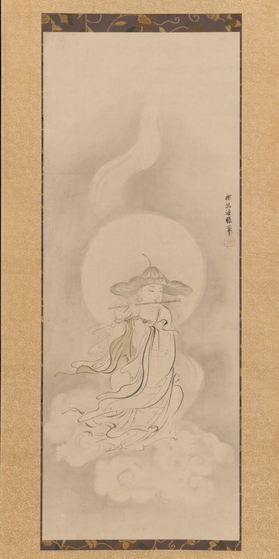 Jizo Bosatsu furulyázik, 17. század közepe. alkotó: Kanō Tan’yū