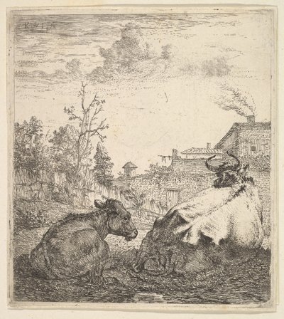 A tehén és a borjú, 17. század. alkotó: Karel Du Jardin