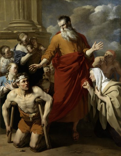 Szent Pál a nyomorékot gyógyítja Lystrában alkotó: Karel Dujardin