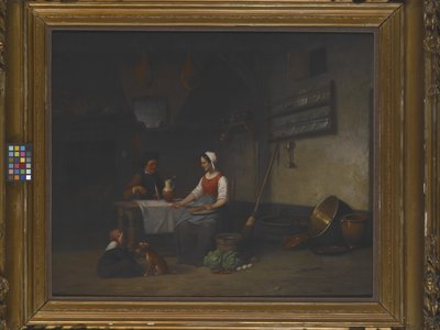 Belső jelenet, dátum ismeretlen (olaj, fa) alkotó: Karel F. Venneman
