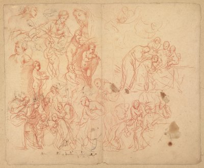 Figuratanulmányok (recto); Figuratanulmányok (verso) alkotó: Karel Škréta