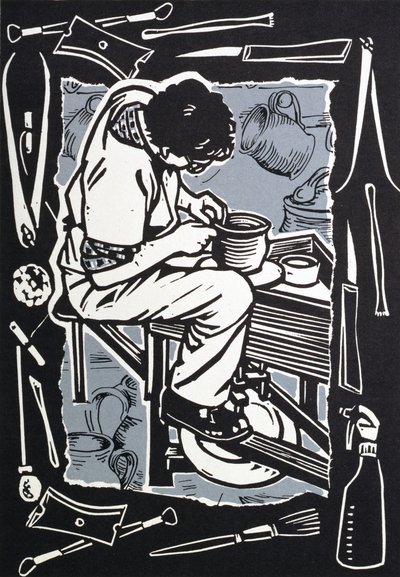Potter, 1998 (linómetszet papírra) alkotó: Karen Cater