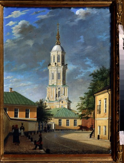 Krivokolenny pereulok a Moscou (Krivokolenny pereulok Moszkvában). Peinture de Karl Petrovich Bodri (1812-1894). Huile sur toile, 55,3 x 39,7 cm alkotó: Karl-Fridrikh Petrovich Bodri