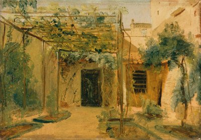 Rudolf Schadow szobrászművész műterme, 1828-29 körül (olaj, karton) alkotó: Karl Blechen