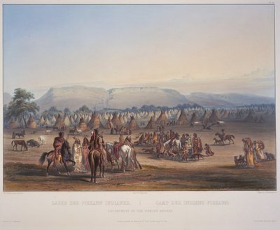 Peikann indiánok tábora alkotó: Karl Bodmer