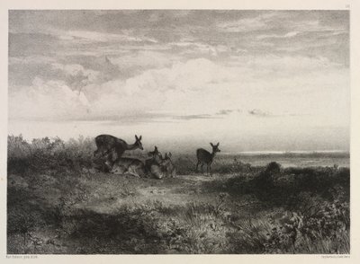 Táj szarvassal alkotó: Karl Bodmer