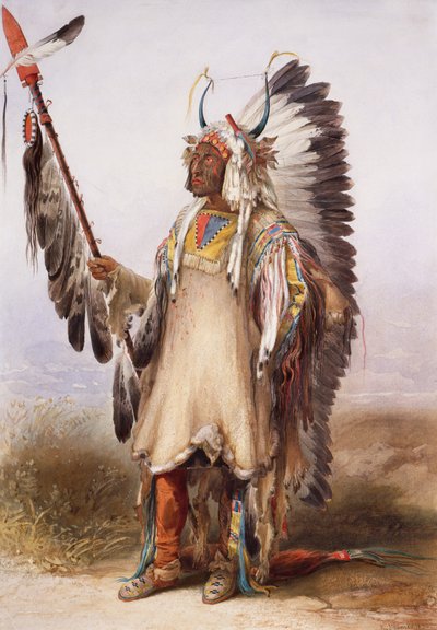Mató-Tópe, Mandan főnök alkotó: Karl Bodmer