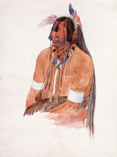 Valószínűleg Ahschüpsa-Masihichsi, Hidatsa Man (akvarell és grafit, papír) alkotó: Karl Bodmer