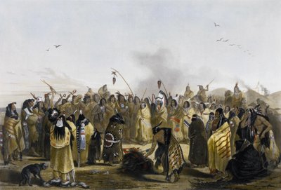A Minitarres fejbőrtánca alkotó: Karl Bodmer