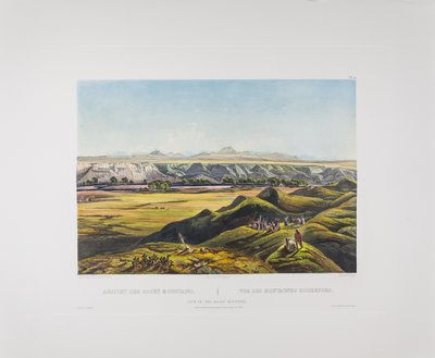 Tableau 44. Kilátás a Sziklás-hegységre, Bodmer Amerikája, 1836-43 körül (rézmetszet papíron) alkotó: Karl Bodmer
