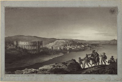 Az isztriai Pola amfiteátrumának és városának látképe alkotó: Karl Friedrich Schinkel