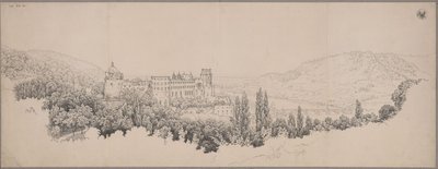 A heidelbergi kastély látképe a Neckar-híddal és a Neckar völgyével alkotó: Karl Friedrich Schinkel