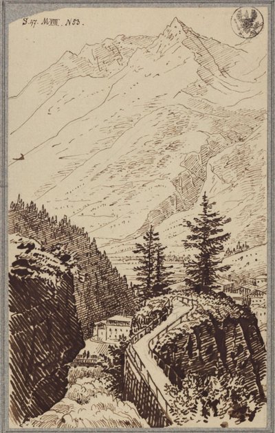Látkép a Gastein-völgyben alkotó: Karl Friedrich Schinkel